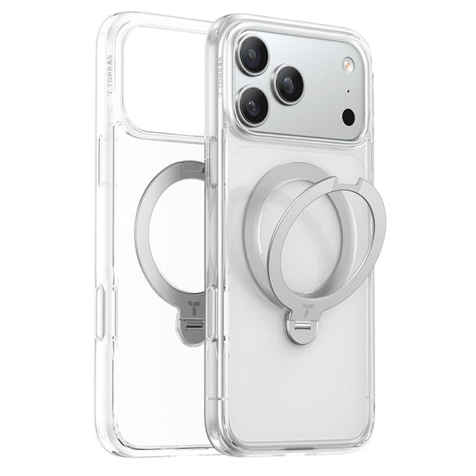 Калъф MagSafe за Apple iPhone 18 Pro / 17 Pro, Torras, Ostand Spin, Прозрачен