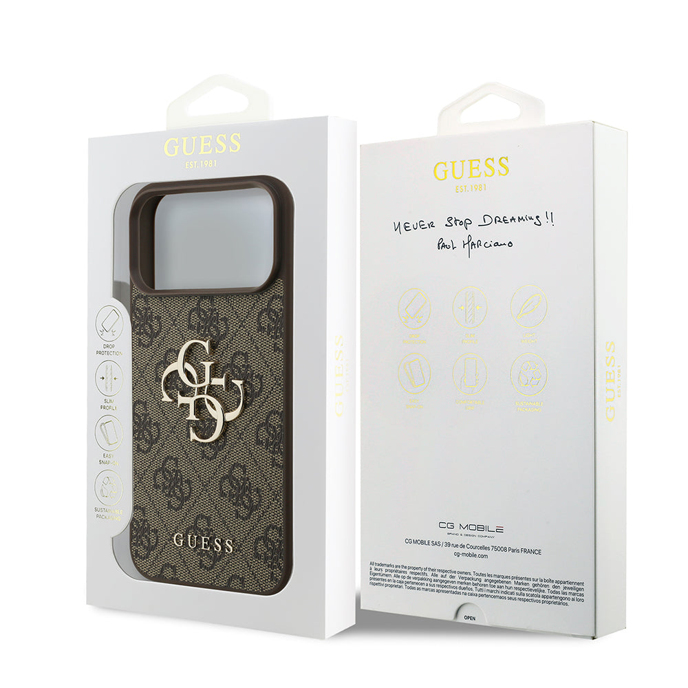 Калъф за Apple iPhone 18 Pro Max / 17 Pro Max, Guess, 4G Big Logo, Кафяв