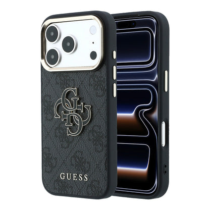 Калъф за Apple iPhone 18 Pro Max / 17 Pro Max, Guess, 4G Big Resin Logo, Черен
