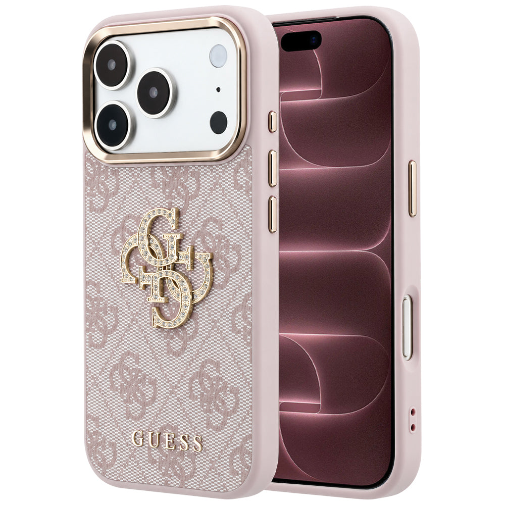 Калъф за Apple iPhone 18 Pro Max / 17 Pro Max, Guess, 4G Big Strass Logo, Розов