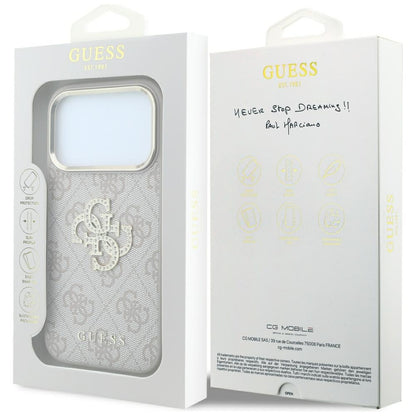 Калъф за Apple iPhone 18 Pro Max / 17 Pro Max, Guess, 4G Big Strass Logo, Розов