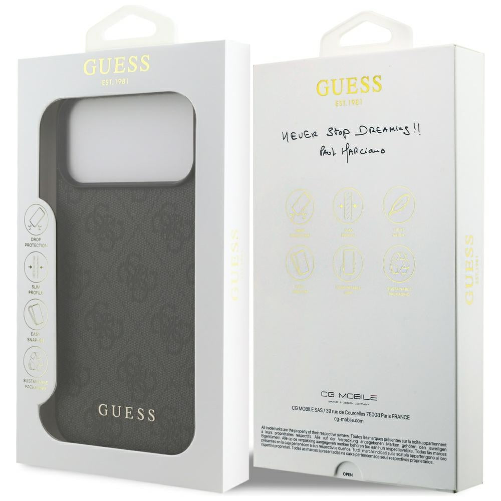 Калъф за Apple iPhone 18 Pro Max / 17 Pro Max, Guess, 4G Classic Logo, Черен