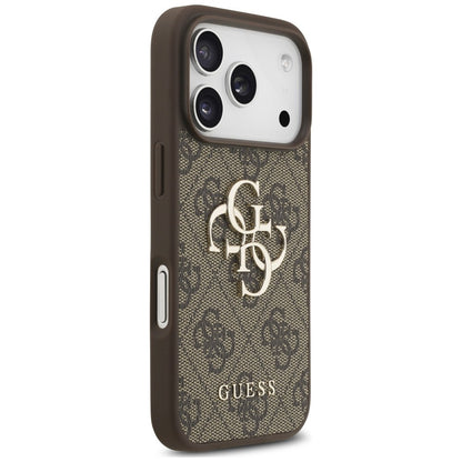 Case for Apple iPhone 18 Pro Max / 17 Pro Max, Guess, 4G Classic Logo with Strap, Brown