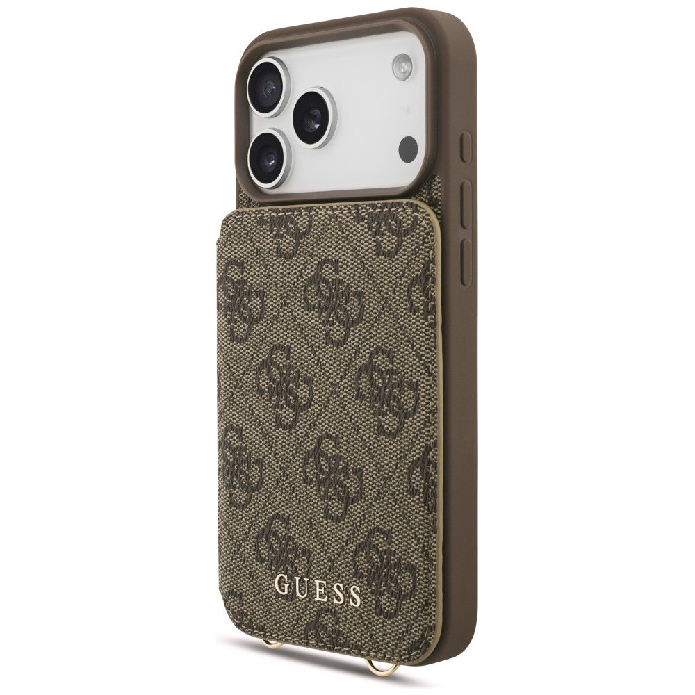 Case for Apple iPhone 18 Pro Max / 17 Pro Max, Guess, 4G Crossbody Cardslot, Brown