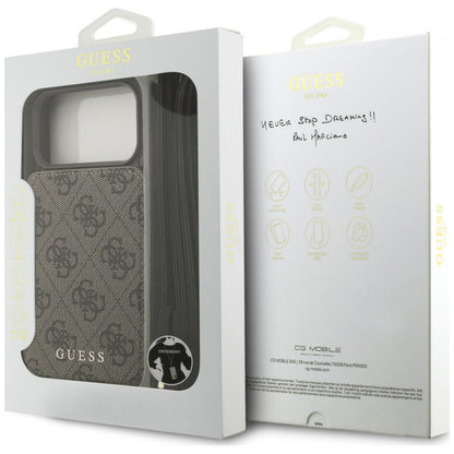 Case for Apple iPhone 18 Pro Max / 17 Pro Max, Guess, 4G Crossbody Cardslot, Brown