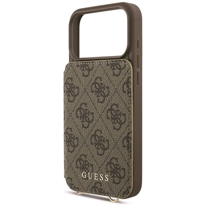 Case for Apple iPhone 18 Pro Max / 17 Pro Max, Guess, 4G Crossbody Cardslot, Brown