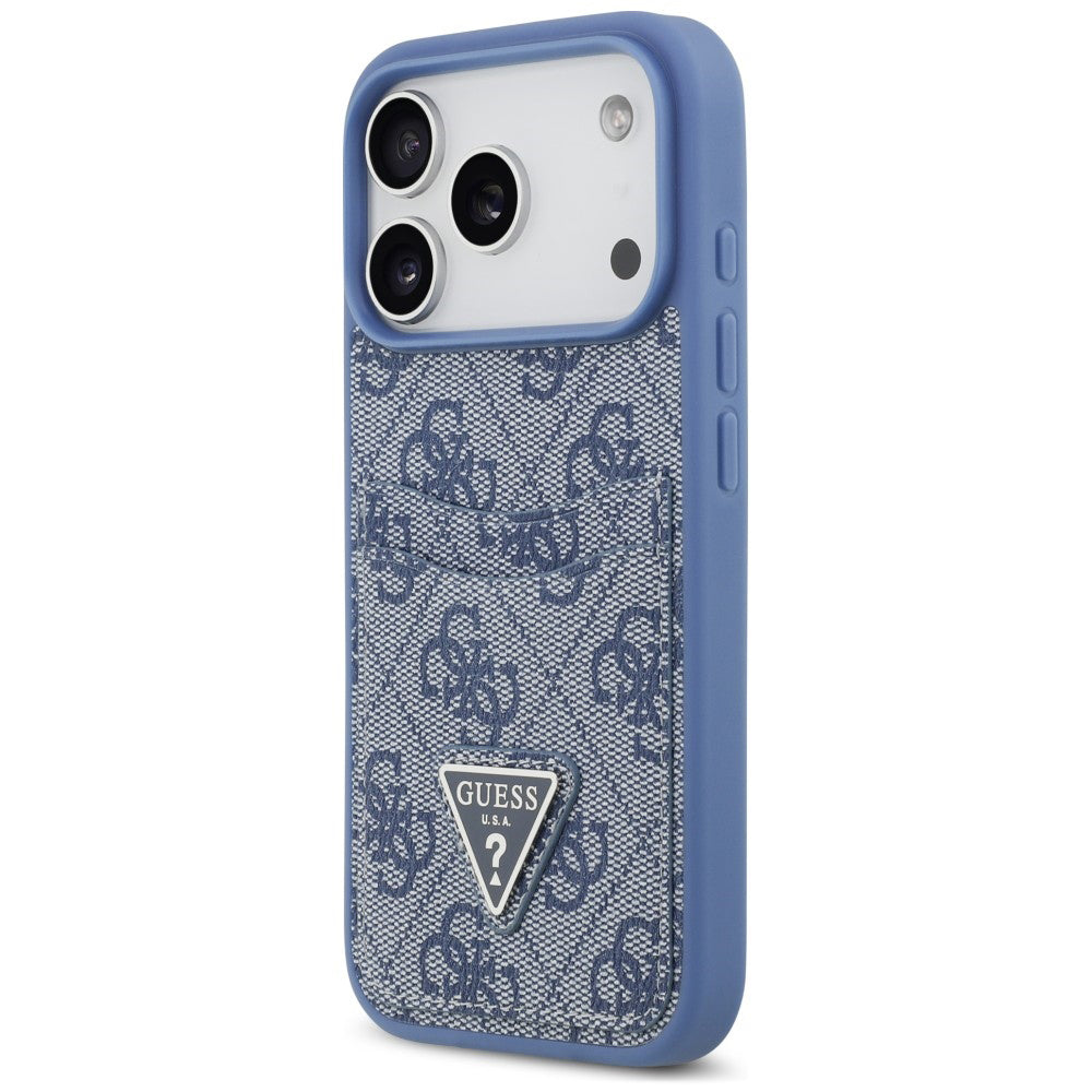 Case for Apple iPhone 18 Pro Max / 17 Pro Max, Guess, 4G Double Card Triangle, Blue