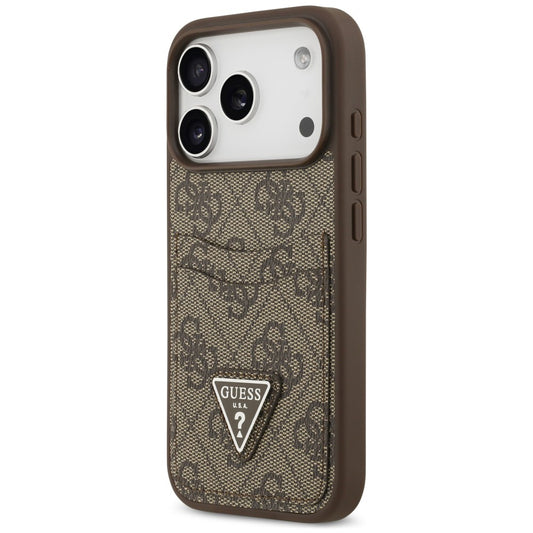 Case for Apple iPhone 18 Pro Max / 17 Pro Max, Guess, 4G Double Card Triangle, Brown