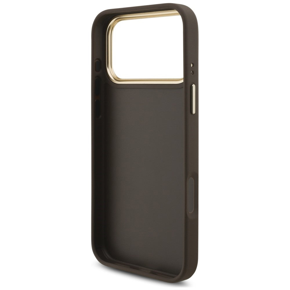 Case for Apple iPhone 18 Pro Max / 17 Pro Max, Guess, Big 4G Classic Logo & Big Strap Metal Buttons, Brown