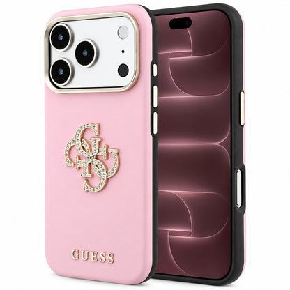 Калъф за Apple iPhone 18 Pro Max / 17 Pro Max, Guess, Smooth Big Strass Logo, розов