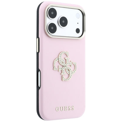 Калъф за Apple iPhone 18 Pro Max / 17 Pro Max, Guess, Smooth Big Strass Logo, розов