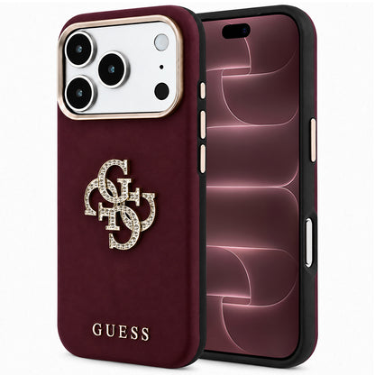 Калъф за Apple iPhone 18 Pro Max / 17 Pro Max, Guess, Smooth Big Strass Logo, Бордо