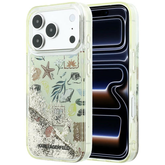 Калъф за Apple iPhone 18 Pro Max / 17 Pro Max, Karl Lagerfeld, Liquid Glitter Beach and Sand, Бежов