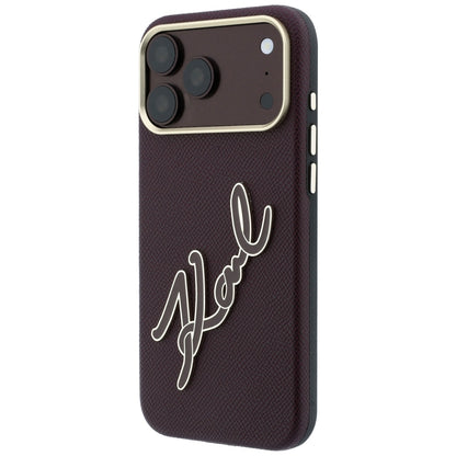 Калъф за Apple iPhone 18 Pro Max / 17 Pro Max, Karl Lagerfeld, Smooth Big Resin Signature Logo, Бордо