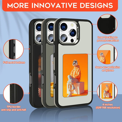 Калъф за Apple iPhone 16 Pro, OEM, Персонализиран E-Ink дисплей (4 инча), Бял