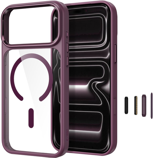 Калъф за Apple iPhone 18 Pro Max / 17 Pro Max, Tech-Protect, Magmat CC, Прозрачен бордо