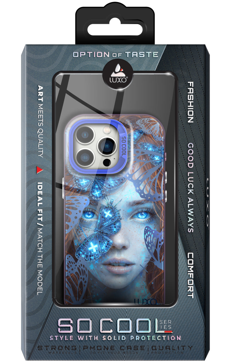 Case for Apple iPhone 15, LUXO So CooL, ArcadiA Butterfly Girl, Multicolor