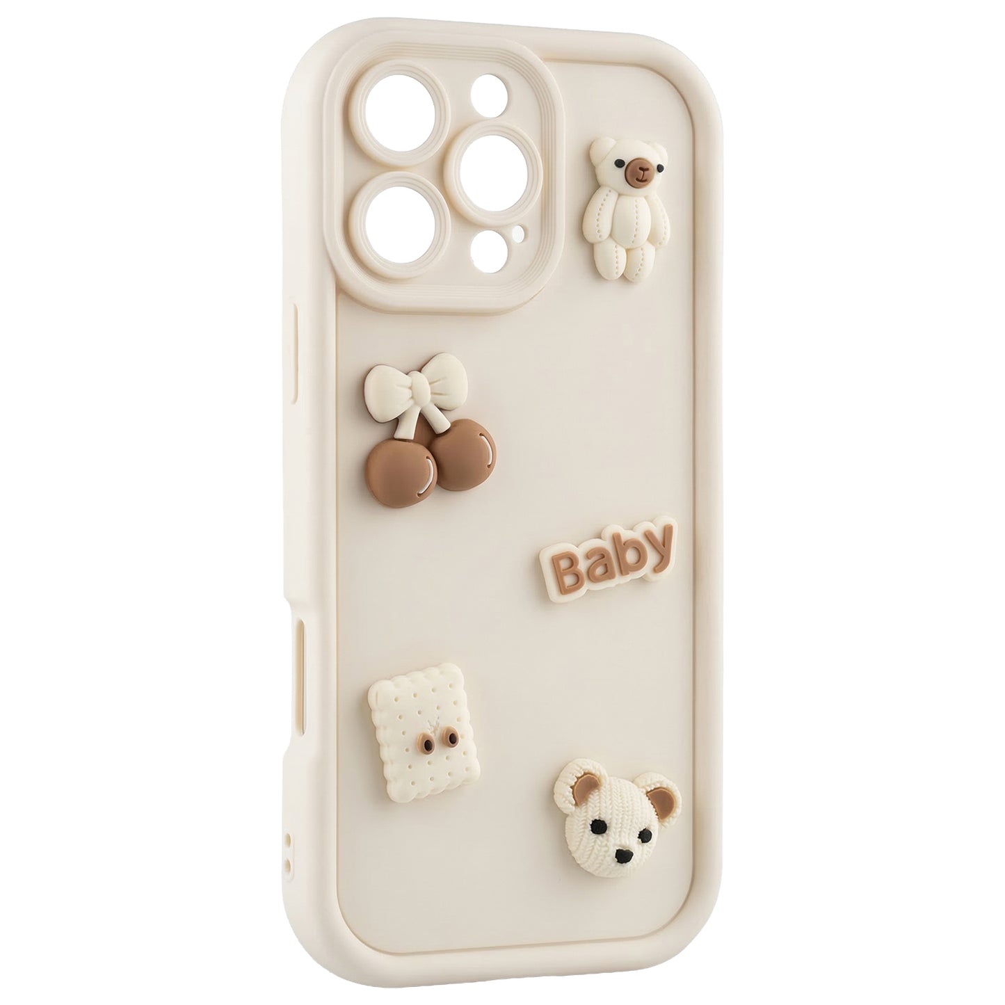 Калъф за Apple iPhone 12, OEM, Ultra Trendy 3D Bear, Бежов