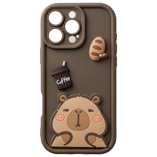 Калъф за Apple iPhone 16 Pro Max, OEM, Ultra Trendy 3D Capybara, Кафяв