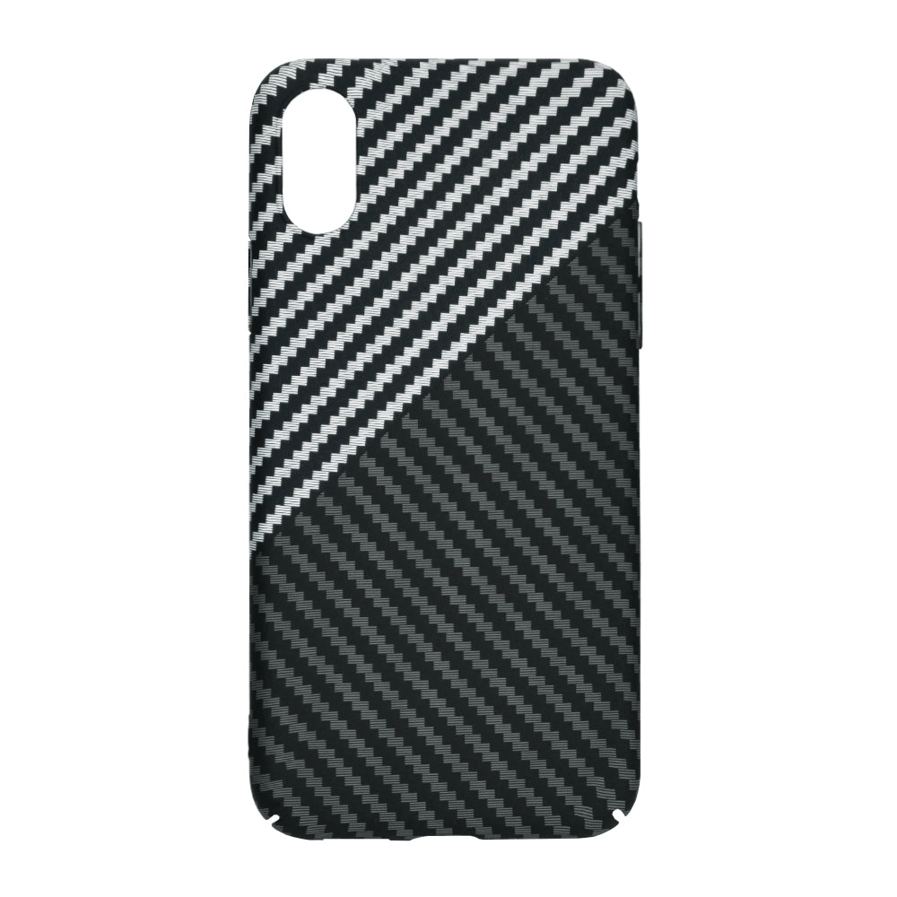 Case for Apple iPhone XR, Techsuit, Carbonite FiberShell, Black Gray