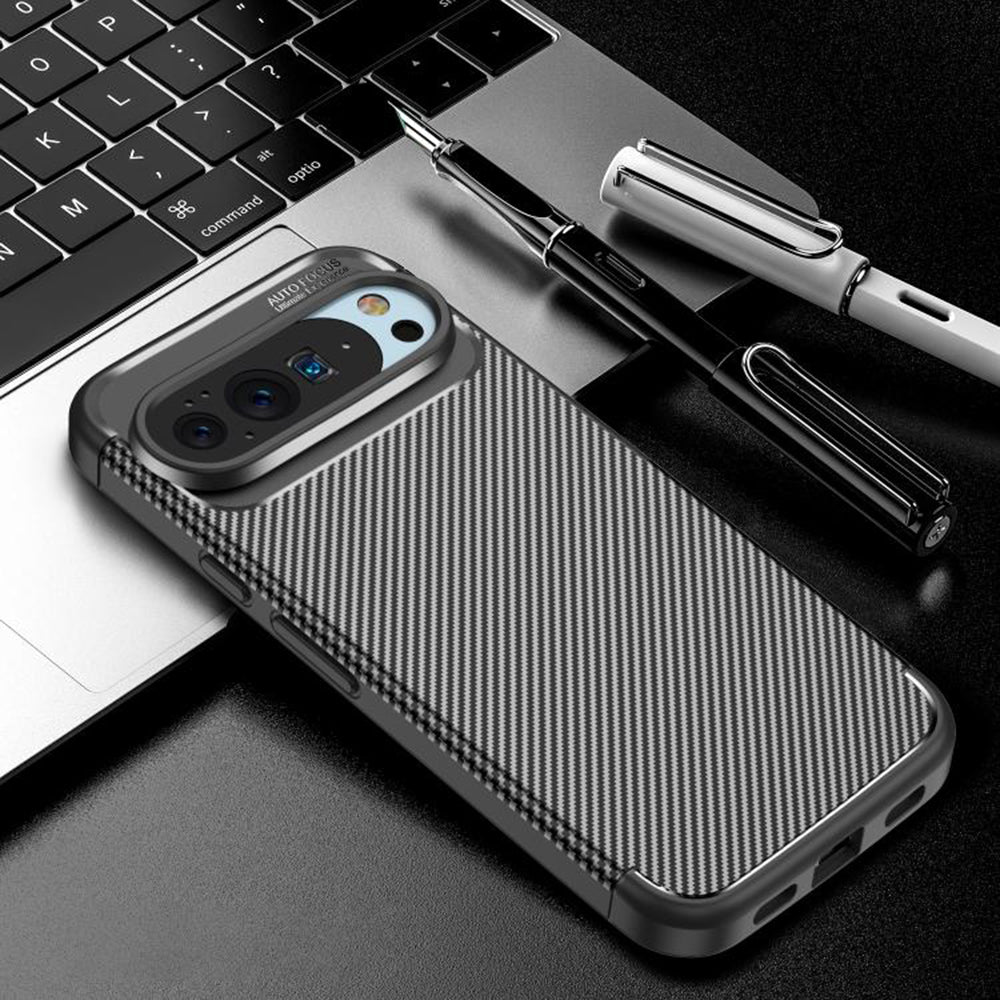 Калъф за Google Pixel 10 Pro XL, Techsuit, CarbonFiber, Черен