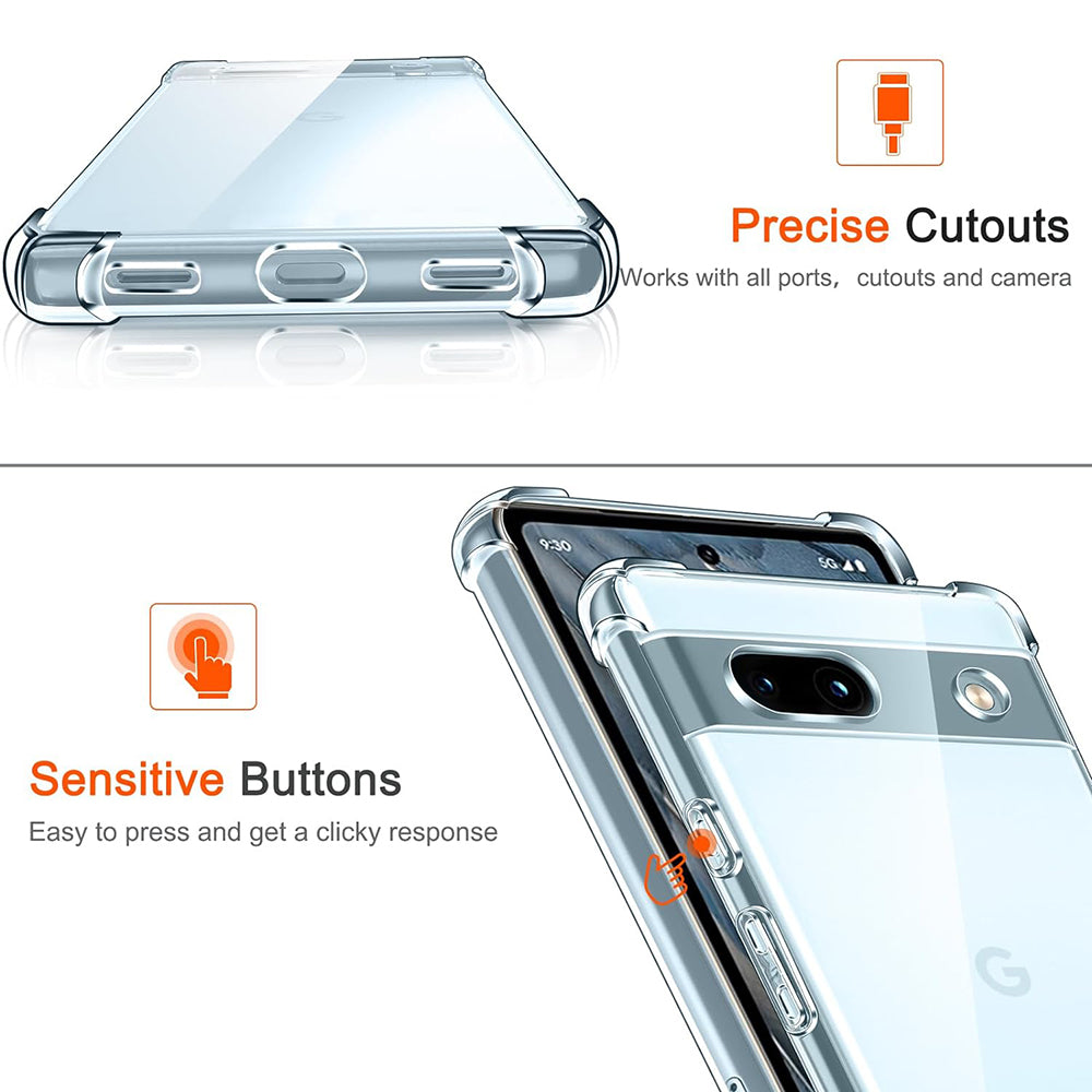 Калъф за Google Pixel 7a, Techsuit, Shockproof Clear, Прозрачен