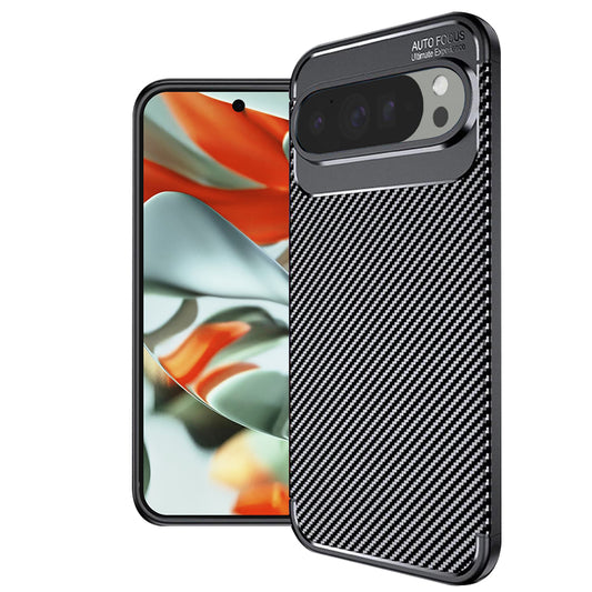 Калъф за Google Pixel 9 Pro XL, Techsuit, CarbonFiber, Черен