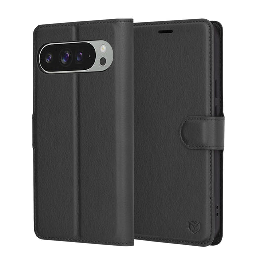 Калъф за Google Pixel 9 Pro XL, Techsuit, Leather Folio, Черен