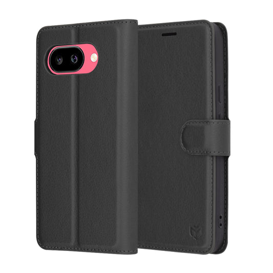 Калъф за Google Pixel 9a, Techsuit, Leather Folio, Черен