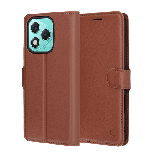 Калъф за Honor 400 Lite, Techsuit, Leather Folio, Кафяв