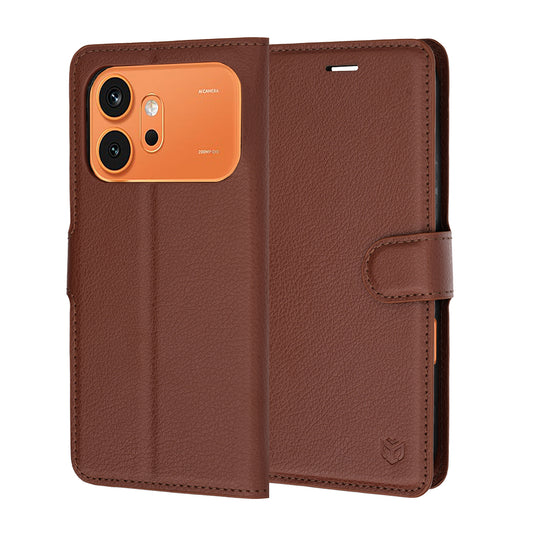 Калъф за Honor 600 Pro / 600, Techsuit, Leather Folio, Кафяв