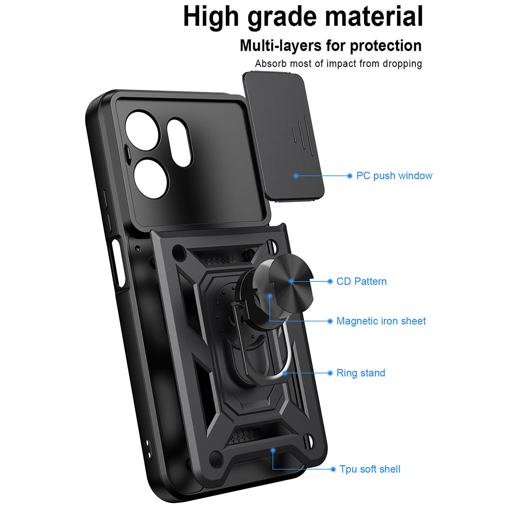 Калъф за Honor 600 Smart, Techsuit, CamShield, Черен