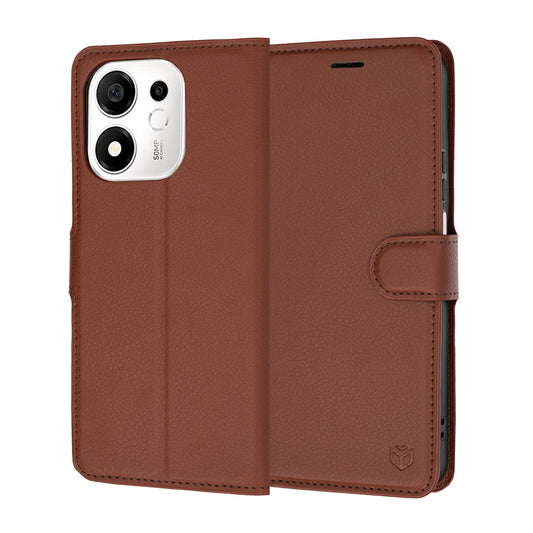 Калъф за Honor 600 Smart, Techsuit, Leather Folio, Кафяв