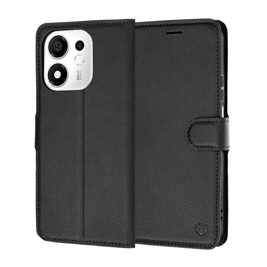 Калъф за Honor 600 Smart, Techsuit, Leather Folio, Черен
