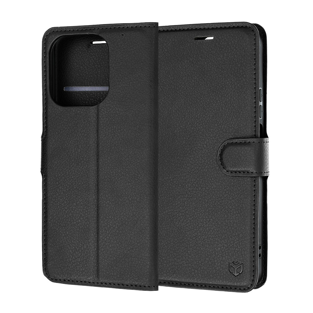 Калъф за Honor 600 Smart, Techsuit, Leather Folio, Черен