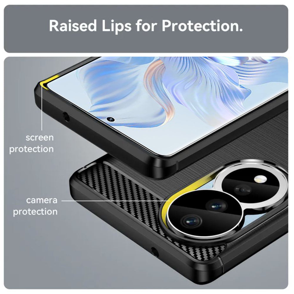 Калъф за Honor 90 / 80, Techsuit, Карбон, Черен