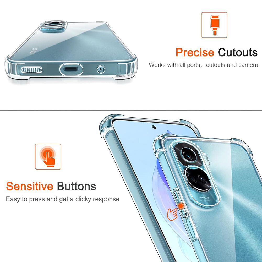 Калъф за Honor 90 Lite, Techsuit, Shockproof Clear, Прозрачен