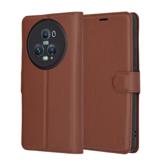 Калъф за Honor Magic5 Pro, Techsuit, Leather Folio, Кафяв