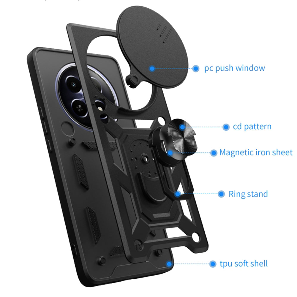 Калъф за Honor Magic6 Pro, Techsuit, CamShield, Черен