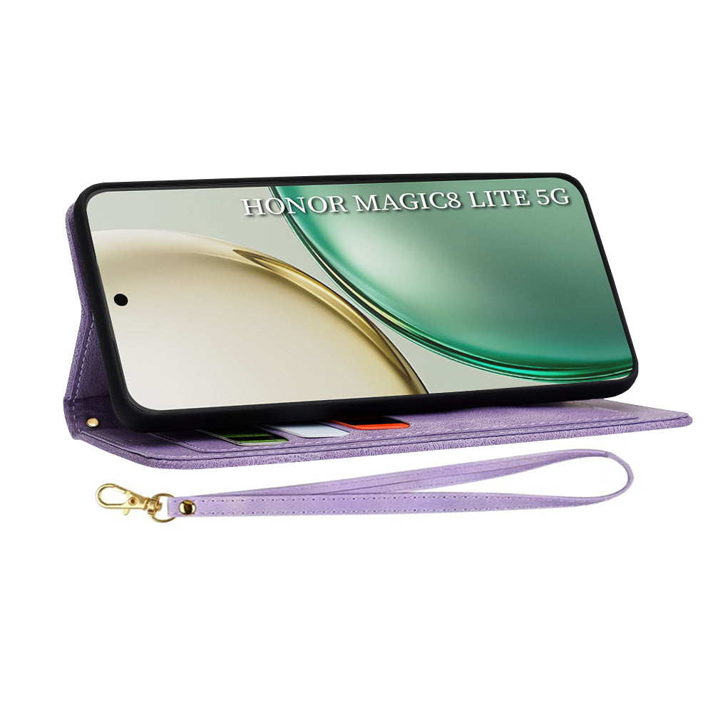 Калъф за Honor Magic8 Lite, Techsuit, FlipCraft, Лилав