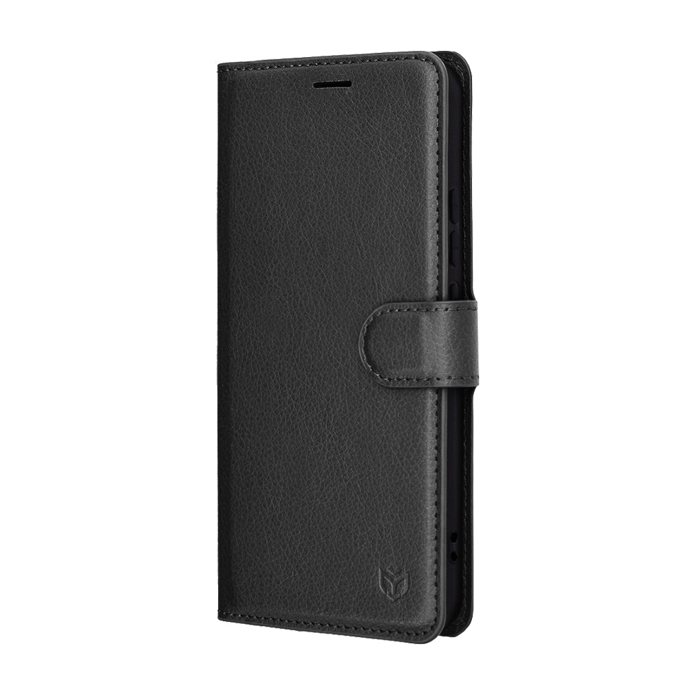 Case for Honor Magic8 Lite, Techsuit, Leather Folio, Black