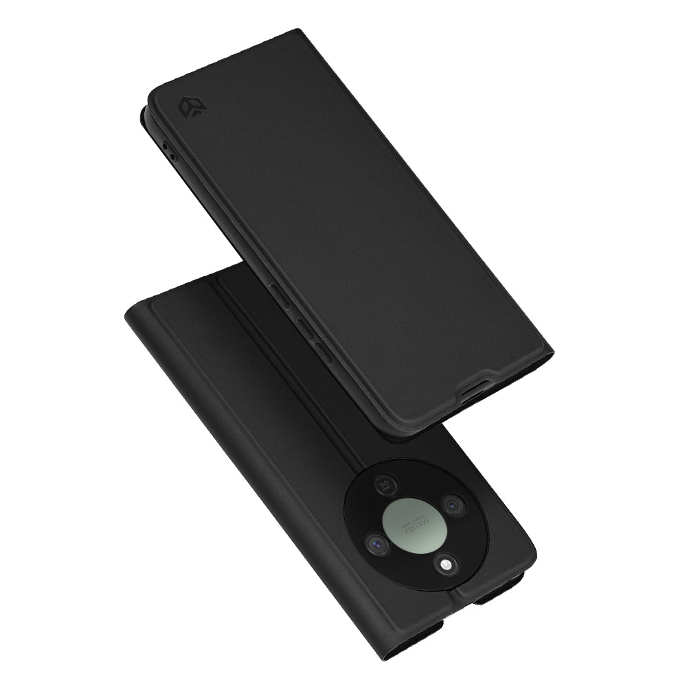 Case for Honor Magic8 Lite, Techsuit, Magskin Book, Black