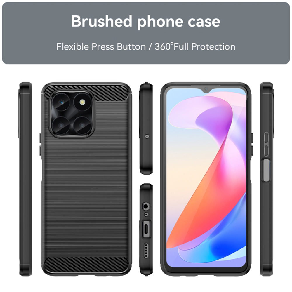 Калъф за Honor X6a, Techsuit, Карбон, Черен