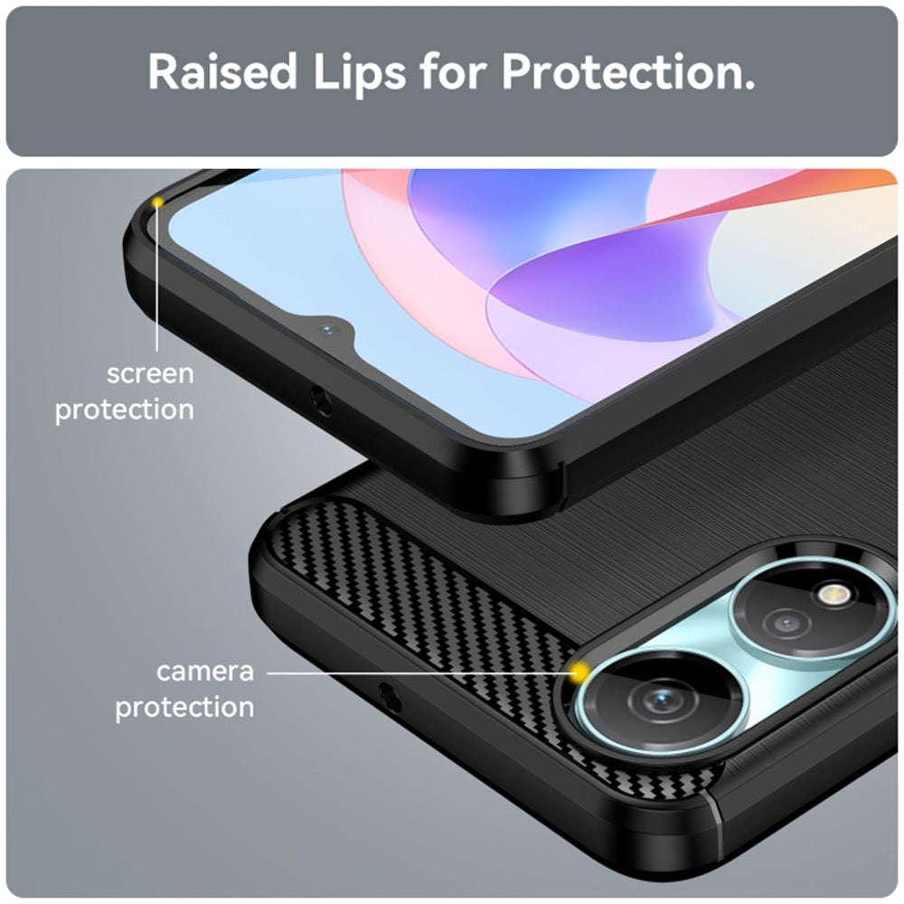 Калъф за Honor X7b 5G / 90 Smart / X7b 4G, Techsuit, Карбон, Черен