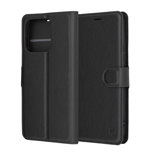 Калъф за Honor X8c, Techsuit, Leather Folio, Черен