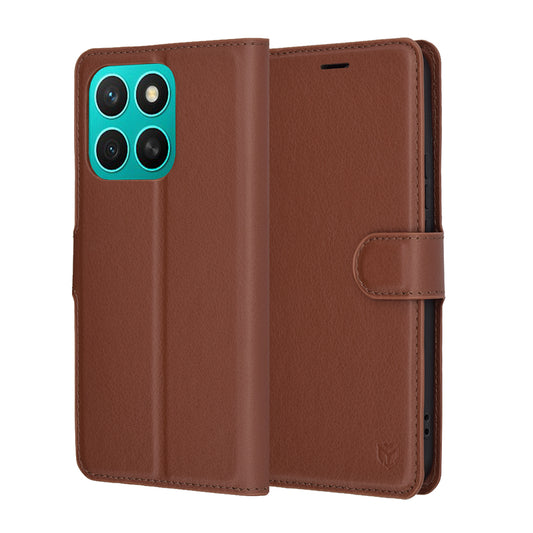 Калъф за Honor X8c, Techsuit, Leather Folio, Кафяв