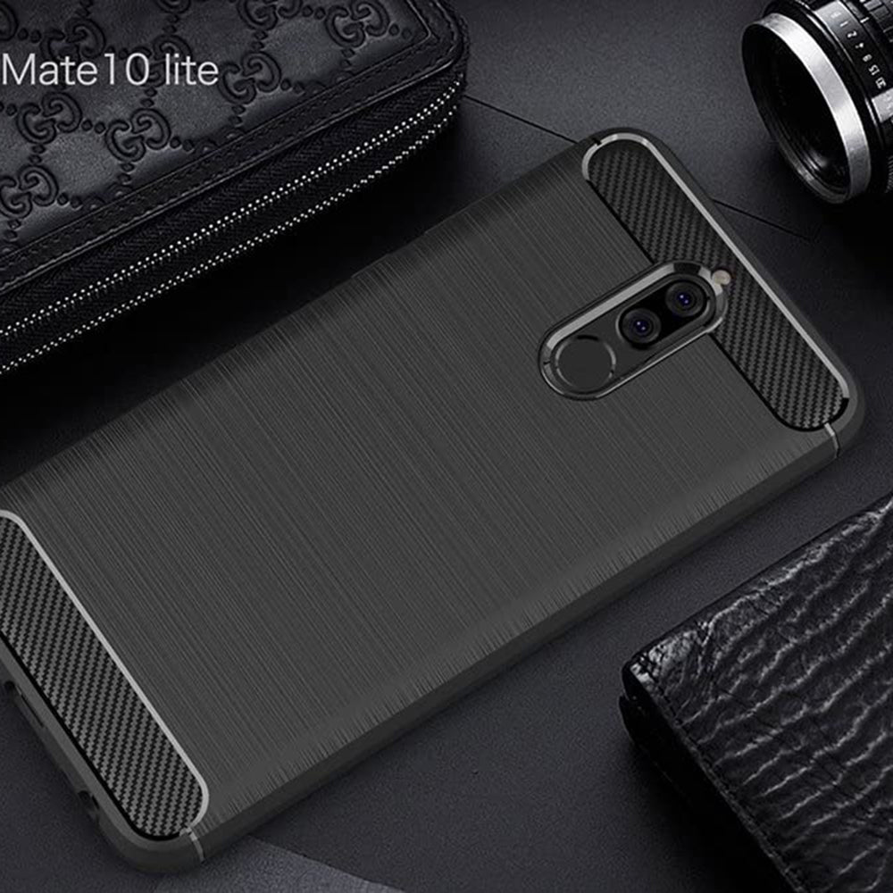 Калъф за Huawei Mate 10 Lite, Techsuit, Карбон, Черен