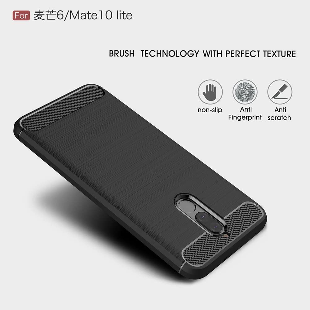 Калъф за Huawei Mate 10 Lite, Techsuit, Карбон, Черен