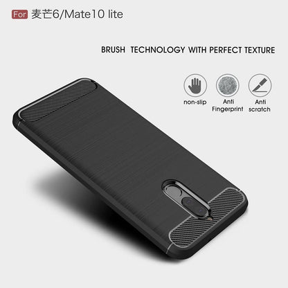 Калъф за Huawei Mate 10 Lite, Techsuit, Карбон, Черен