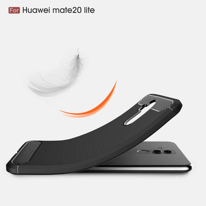 Калъф за Huawei Mate 20 Lite, Techsuit, Карбон, Черен